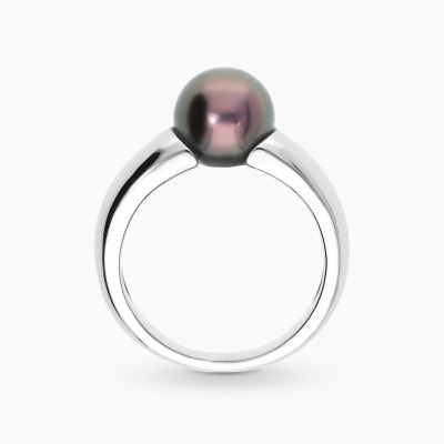 Pierścionek z białego złota 585 z perłą hodowaną 2