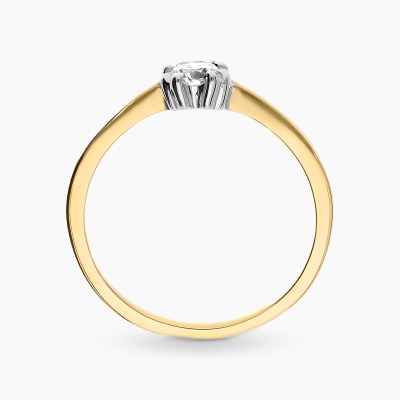 Pierścionek z żółtego i białego złota 585 z brylantem... 2