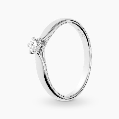 Pierścionek zaręczynowy z białego złota 585 z brylantem...