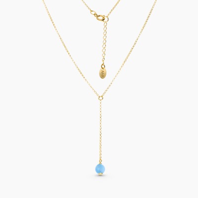 Naszyjnik Sphere srebrny pozłacany długi łańcuszek z... 2