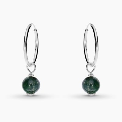 Kolczyki Sphere koła srebrne platynowane z okrągłym...