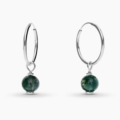 Kolczyki Sphere koła srebrne platynowane z okrągłym... 2