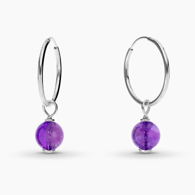 Kolczyki Sphere koła srebrne platynowane z okrągłym... 2