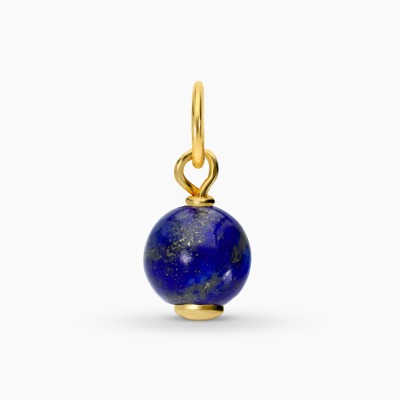Zawieszka Sphere srebrna pozłacana z lapis lazuli