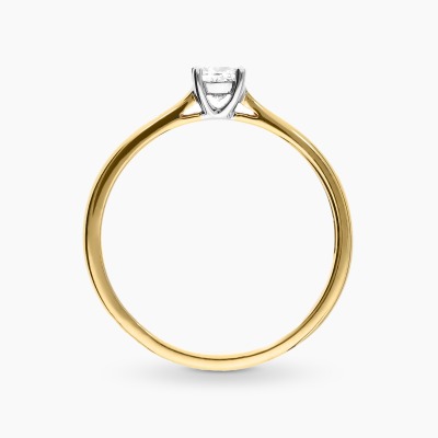 Pierścionek złoto 585 z diamentem o szlifie princessa... 2