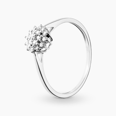 Pierścionek zaręczynowy z białego złota 585 z brylantami...