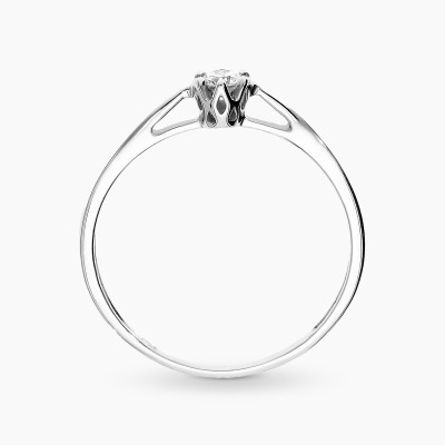 Pierścionek zaręczynowy z białego złota 585 z brylantem... 2