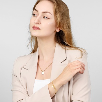 Zawieszka Konstelacje bliźnięta srebrna pozłacana 2