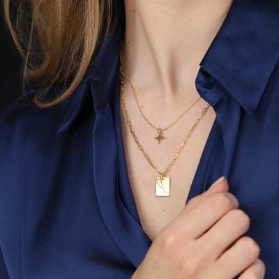 Naszyjnik Konstelacje byk srebrny pozłacany ankier 2