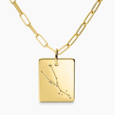 Naszyjnik Konstelacje byk srebrny pozłacany ankier