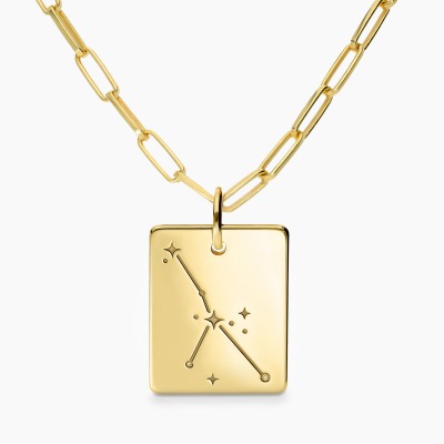 Naszyjnik Konstelacje rak srebrny pozłacany ankier