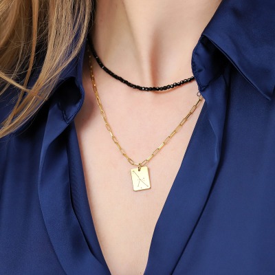 Naszyjnik Konstelacje rak srebrny pozłacany ankier 2