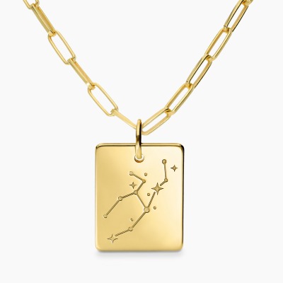 Naszyjnik Konstelacje panna srebrny pozłacany ankier