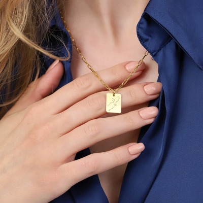 Naszyjnik Konstelacje panna srebrny pozłacany ankier 2