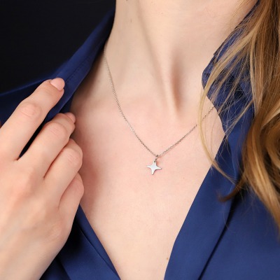 Naszyjnik Konstelacje srebrny platynowany z iskierką 2