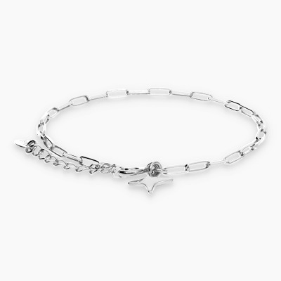 Bransoletka Konstelacje srebrna platynowana ankier z...