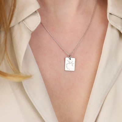 Naszyjnik Konstelacje strzelec srebrny platynowany 2