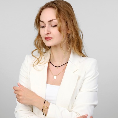 Naszyjnik Konstelacje ryby srebrny pozłacany ankier 2