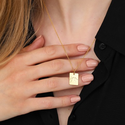 Naszyjnik Konstelacje wodnik srebrny pozłacany 2