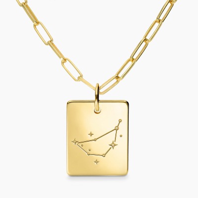 Naszyjnik Konstelacje koziorożec srebrny pozłacany ankier