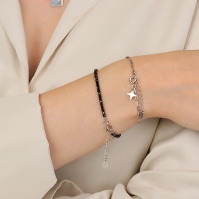 Bransoletka Konstelacje srebrna platynowana ze spinelami 2