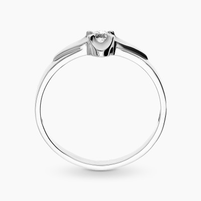 Pierścionek z białego złota 585 z brylantem 0,07 ct 1,51g 2