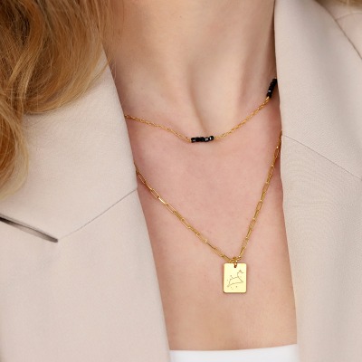 Naszyjnik Konstelacje lew srebrny pozłacany ankier 2