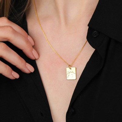 Zawieszka charms Konstelacje wodnik srebrna pozłacana 2