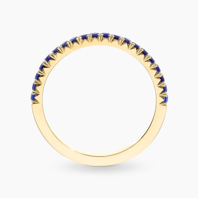 Pierścionek obrączka z żółtego złota 585 z szafirami 0,45 ct 2