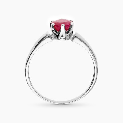 Pierścionek z białego złota 585 z okrągłym rubinem 1,15 ct 2