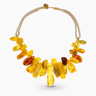 Naszyjnik kolia Kleopatra z bursztynami bałtyckimi 2