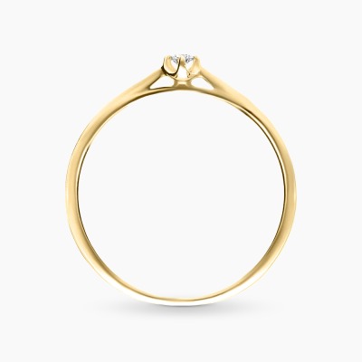 Pierścionek zaręczynowy żółte złoto 585 z brylantem 0,03... 2