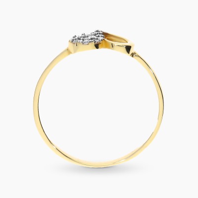 Pierścionek żółte złoto 585 serce z cyrkoniami 2