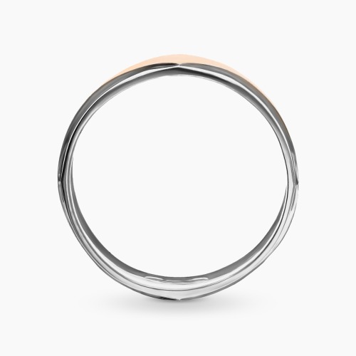 Pierścionek ze srebra 925 i złota 585 szeroki ażurowy