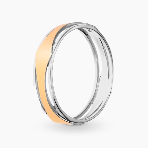 Pierścionek ze srebra 925 i złota 585 szeroki ażurowy