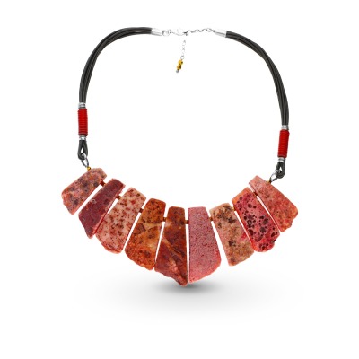 Naszyjnik srebrny Kleopatra z okazałymi agatami dł. 45 cm... 2