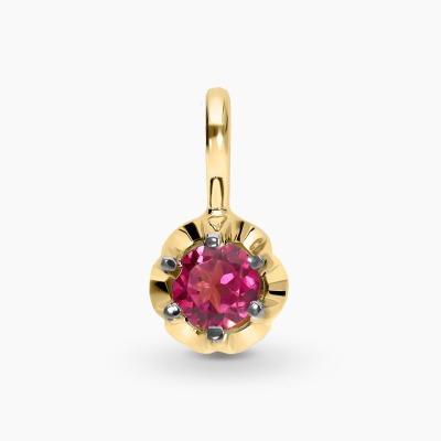 Zawieszka z dwukolorowego złota 585 z turmalinem 0,26 ct