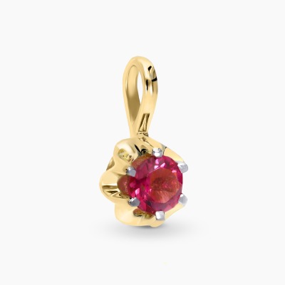 Zawieszka z dwukolorowego złota 585 z turmalinem 0,26 ct 2