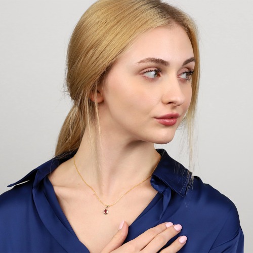 Zawieszka Portofino żółte złoto 585 z rubinem 0,57 ct