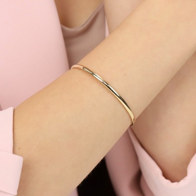 Bransoletka z żółtego złota 585 sztywna gładka 5,12 g 2