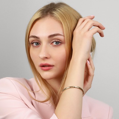 Bransoletka z żółtego złota 585 sztywna gładka 7,2 g 2