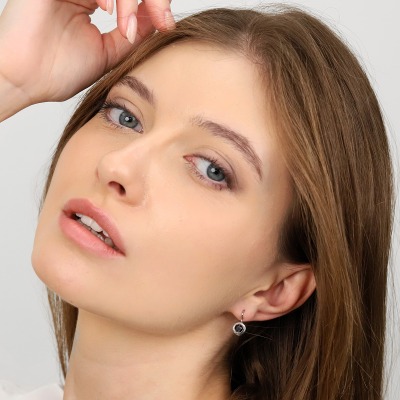 Kolczyki białe złoto 585 z czarnymi brylantami 1,47 ct 2