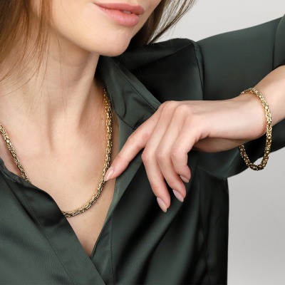 Naszyjnik łańcuszek z żółtego złota 585 splot królewski... 2