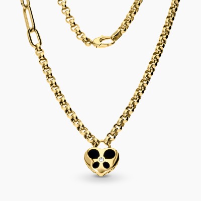 Naszyjnik z żółtego złota 585 z zawieszką serce dł. 45 cm