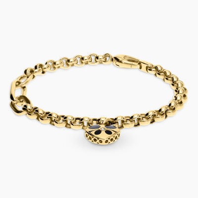 Bransoletka z żółtego złota 585 z zawieszką serce dł. 19 cm