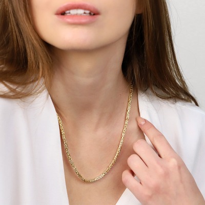 Naszyjnik łańcuszek z żółtego złota 585 splot królewski... 2