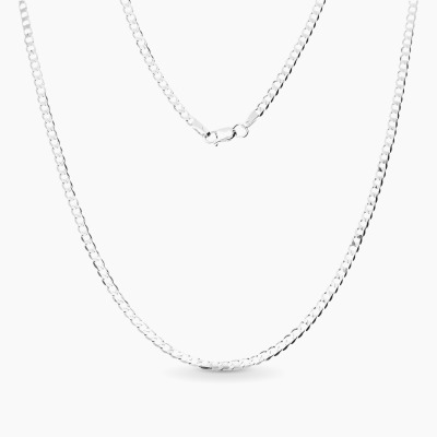 Łańcuszek z białego złota 585 splot pancerka dł. 50 cm