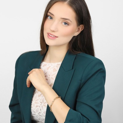 Bransoleta z żółtego złota 585 o splocie ankier dł. 20 cm 2