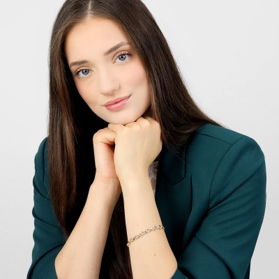 Bransoleta z owalnych elementów z żółtego i białego złota... 2