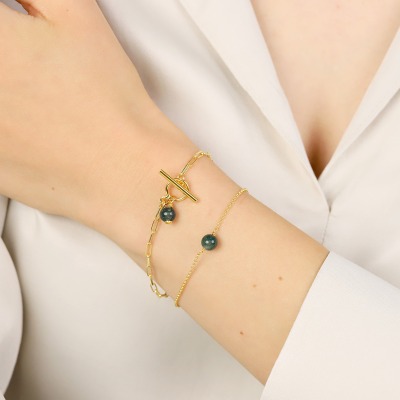 Bransoletka Sphere srebrna pozłacana splot ankier z... 2